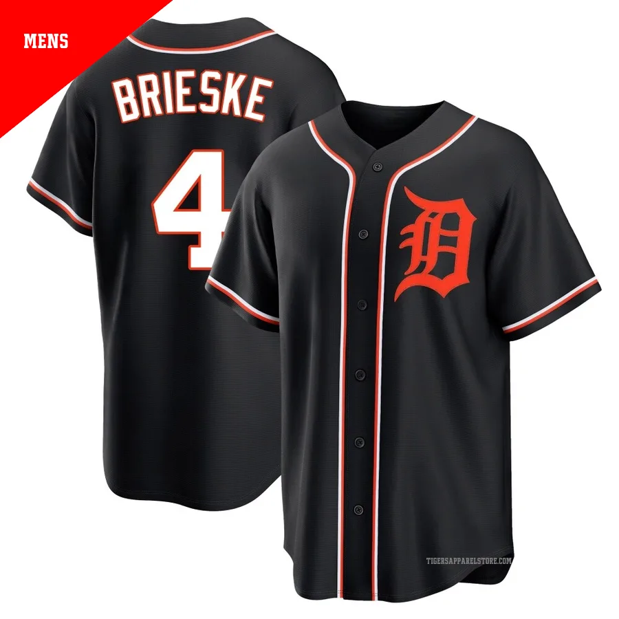 Men's Detroit Tigers Beau Brieske ＃4 Black Replica Fashion Out Jersey