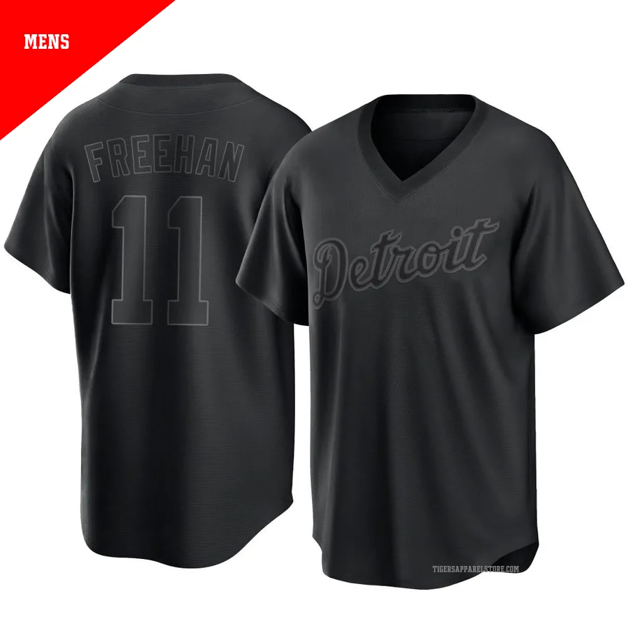 Men's Detroit Tigers Bill Freehan ＃11 Black Replica Pitch Fashion Jersey