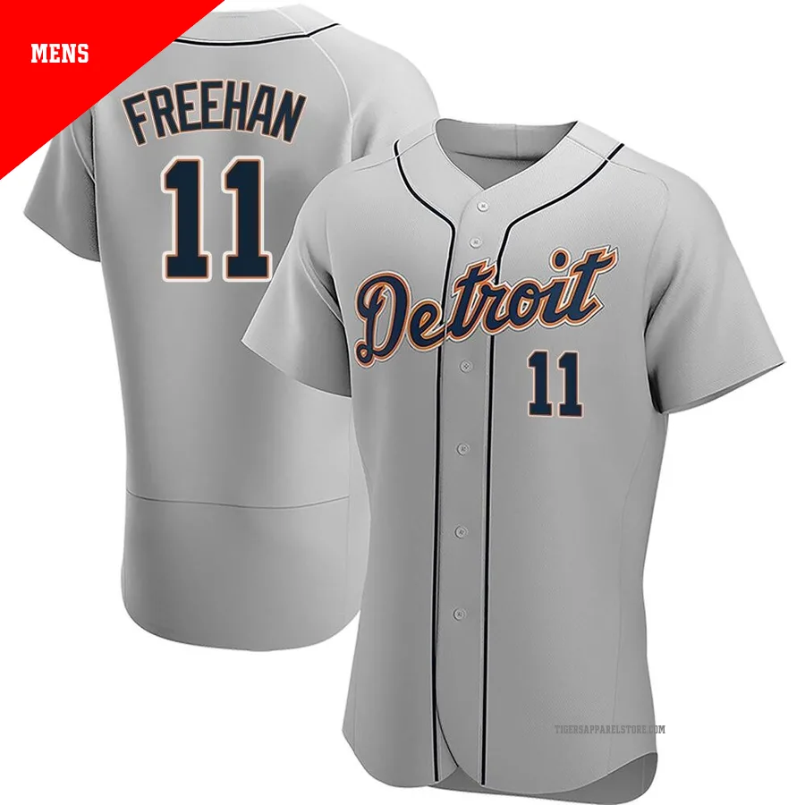 Men's Detroit Tigers Bill Freehan ＃11 Gray Authentic Road Jersey