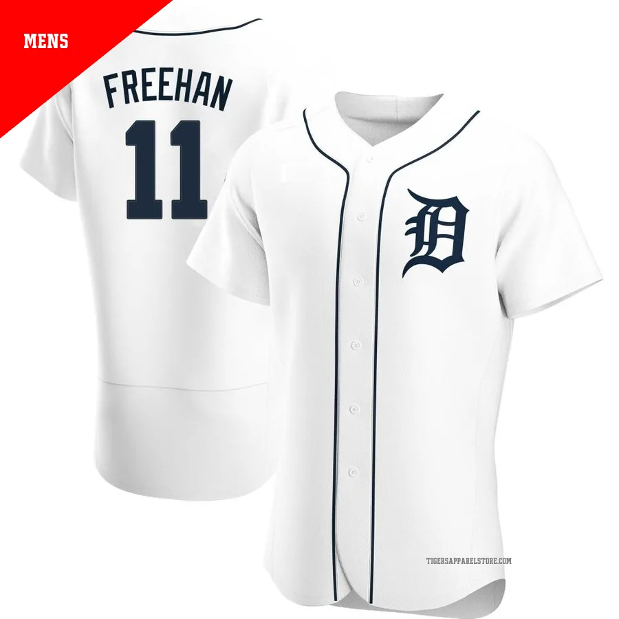 Men's Detroit Tigers Bill Freehan ＃11 White Authentic Home Jersey