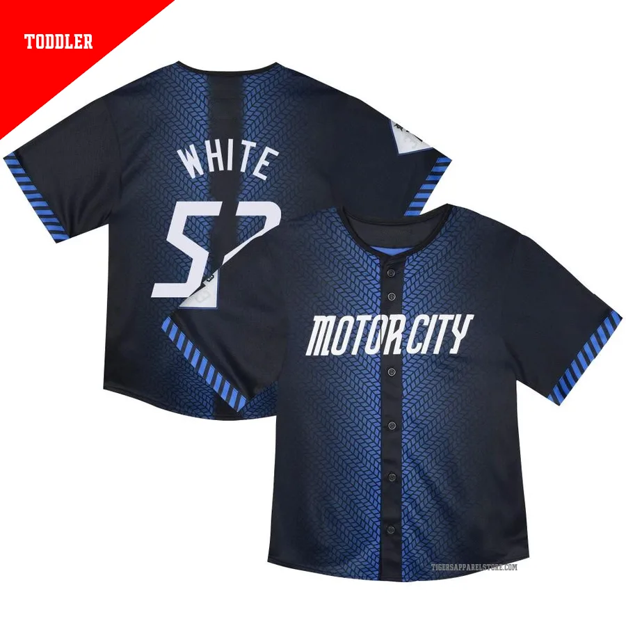 Men's Detroit Tigers Brendan White ＃52 Blue Limited Toddler & Preschool 2024 City Connect Jersey