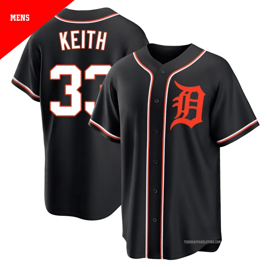 Men's Detroit Tigers Colt Keith ＃33 Black Replica Fashion Out Jersey