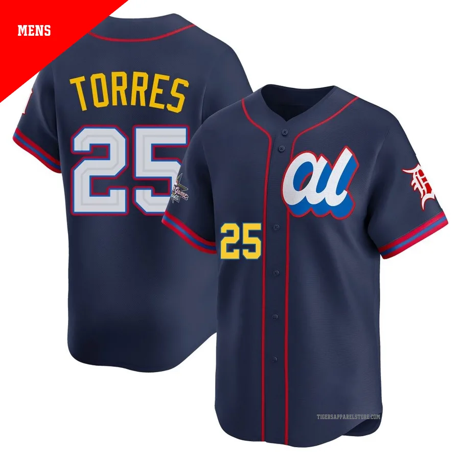 Men's Detroit Tigers Gleyber Torres ＃25 Navy Limited American League 2025 All-Star Edition Jersey