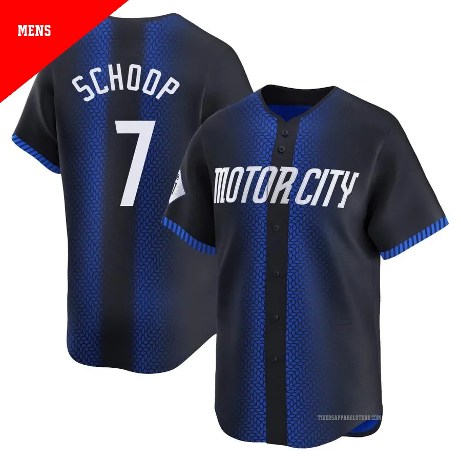 Men's Detroit Tigers Jonathan Schoop ＃7 Blue Limited 2024 City Connect Jersey
