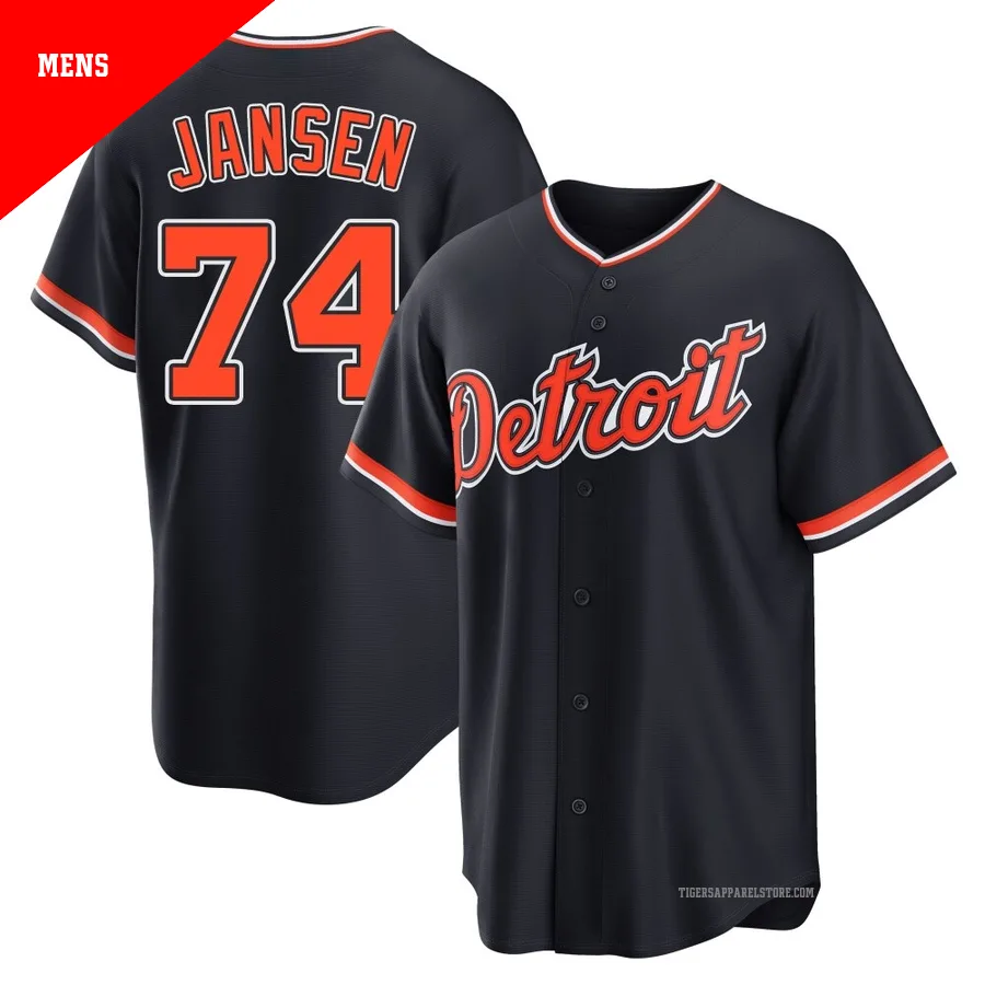 Men's Detroit Tigers Kenley Jansen ＃74 Navy Replica Alternate 2nd Jersey