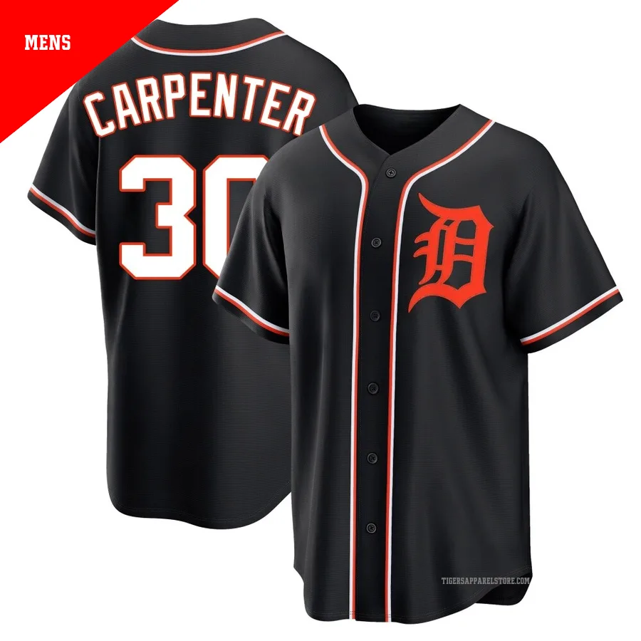 Men's Detroit Tigers Kerry Carpenter ＃30 Black Replica Fashion Out Jersey