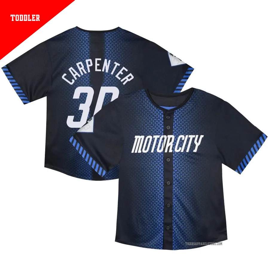 Men's Detroit Tigers Kerry Carpenter ＃30 Blue Limited Toddler & Preschool 2024 City Connect Jersey