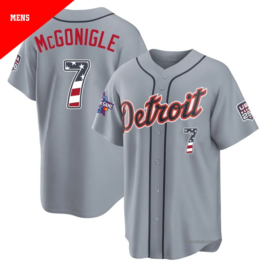 Men's Detroit Tigers Kevin McGonigle ＃7 Gray Limited 2026 All