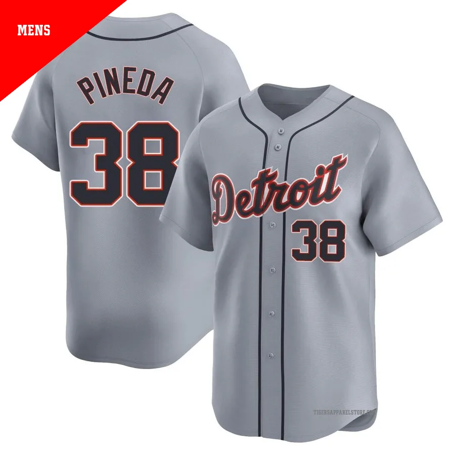 Men's Detroit Tigers Michael Pineda ＃38 Gray Limited Road Jersey