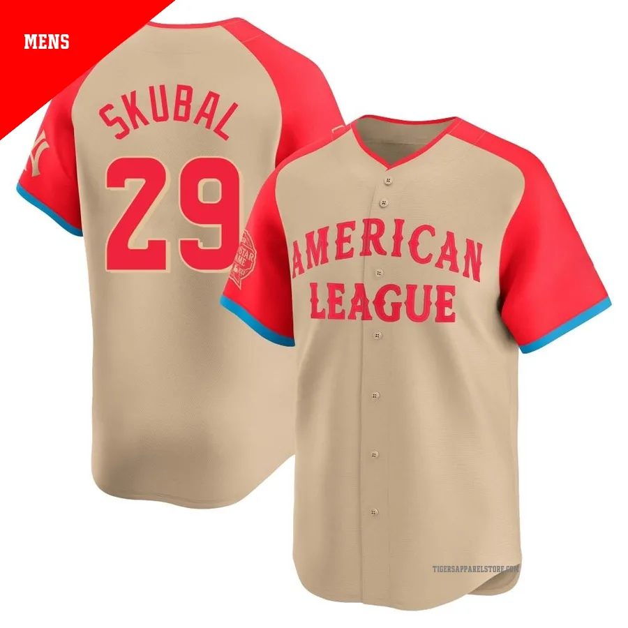 Men's Detroit Tigers Tarik Skubal ＃29 Cream Limited American League 2024 All-Star Game Jersey