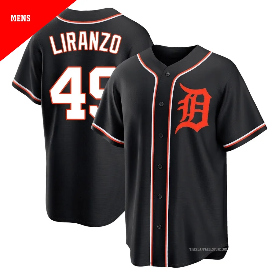 Men's Detroit Tigers Thayron Liranzo ＃49 Black Replica Fashion Out Jersey