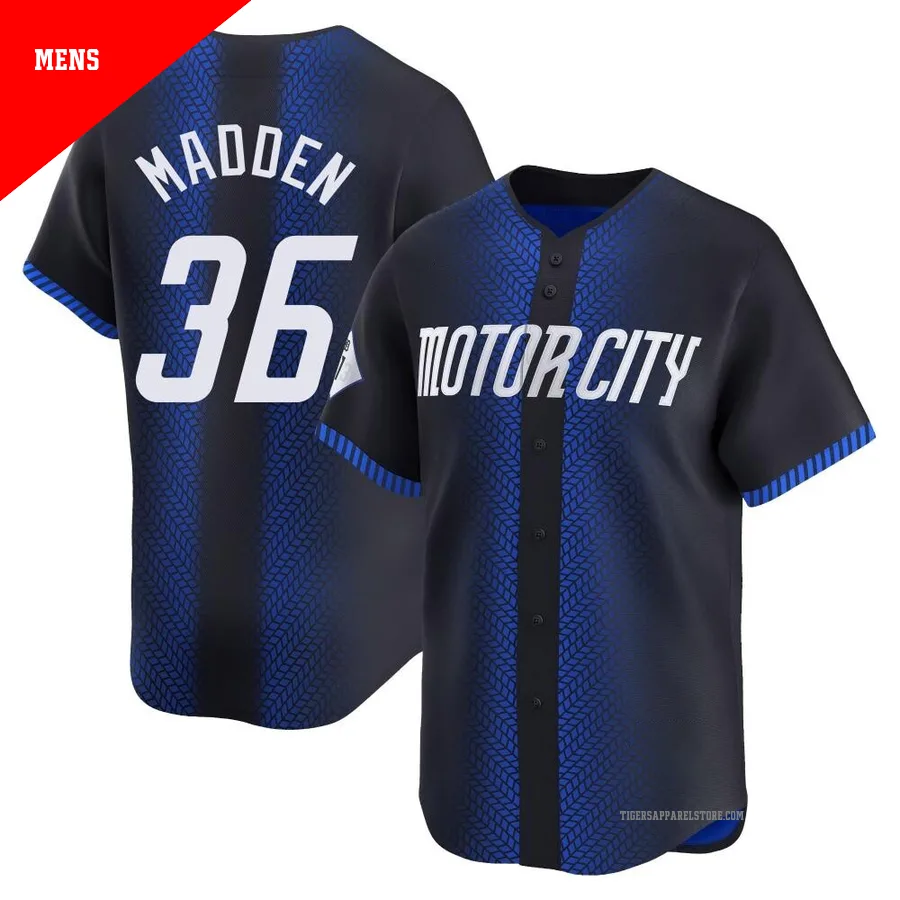 Men's Detroit Tigers Ty Madden ＃36 Blue Limited 2024 City Connect Jersey