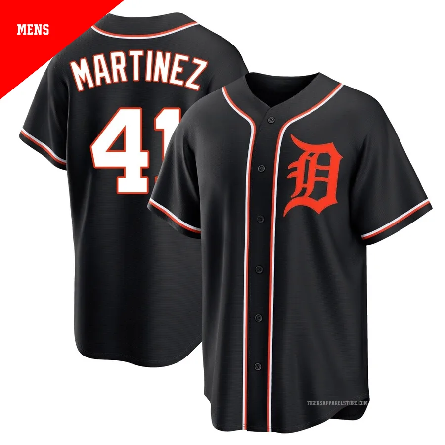 Men's Detroit Tigers Victor Martinez ＃41 Black Replica Fashion Out Jersey