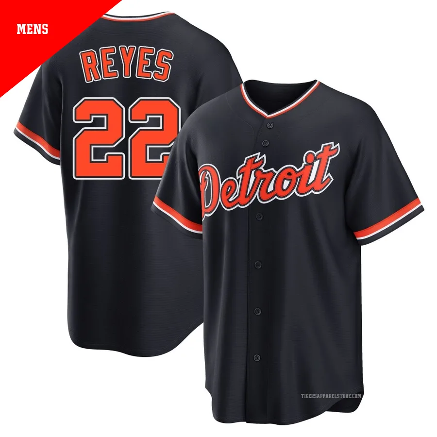 Men's Detroit Tigers Victor Reyes ＃22 Navy Replica Alternate 2nd Jersey