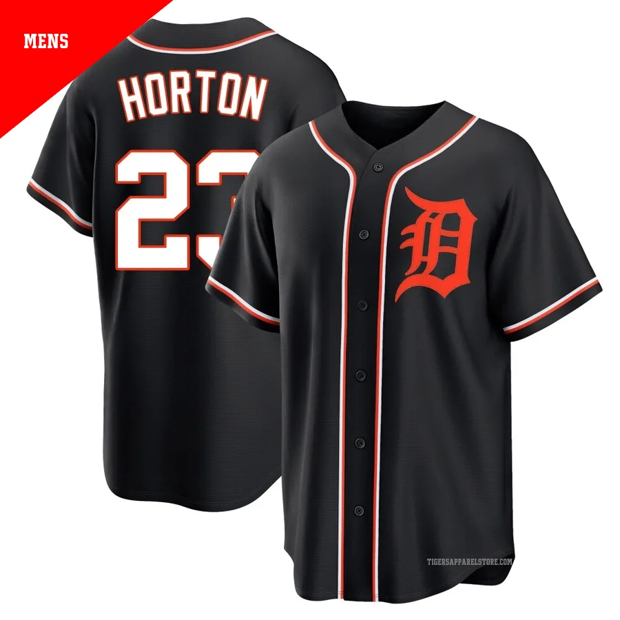 Men's Detroit Tigers Willie Horton ＃23 Black Replica Fashion Out Jersey