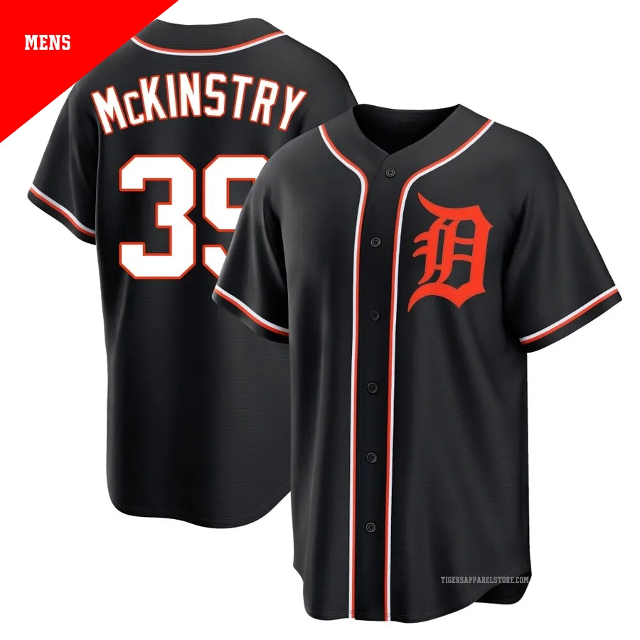 Men's Detroit Tigers Zach McKinstry ＃39 Black Replica Fashion Out Jersey