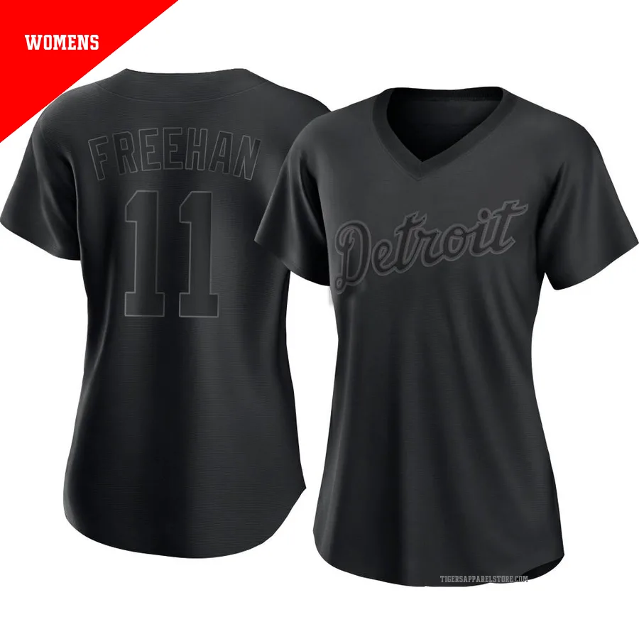 Women's Detroit Tigers Bill Freehan ＃11 Black Authentic Pitch Fashion Jersey