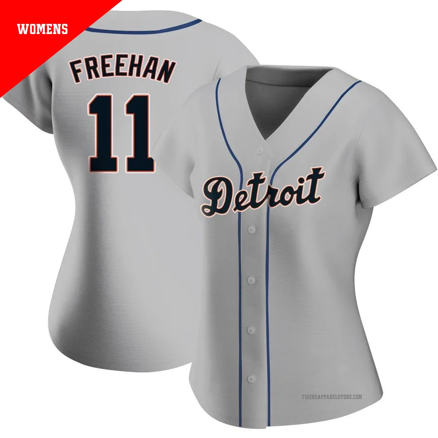 Women's Detroit Tigers Bill Freehan ＃11 Gray Authentic Road Jersey