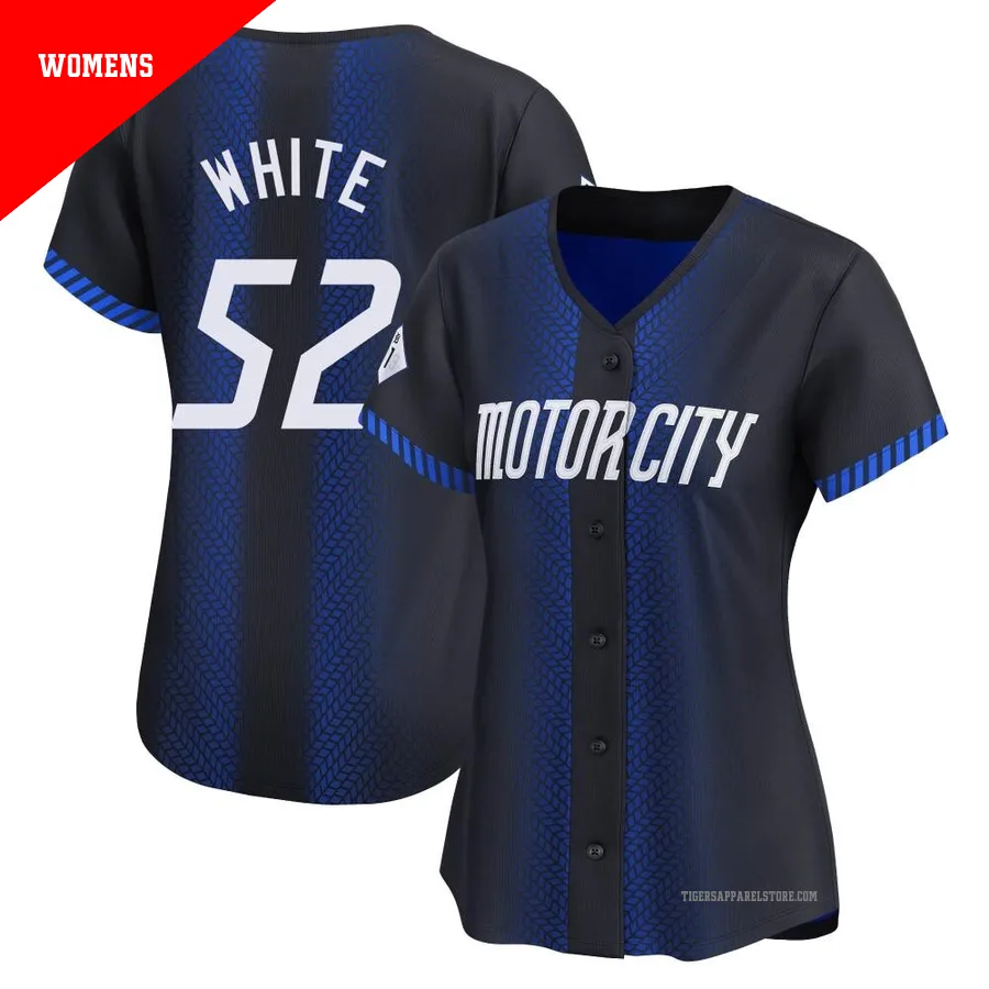 Women's Detroit Tigers Brendan White ＃52 Blue Limited 2024 City Connect Jersey