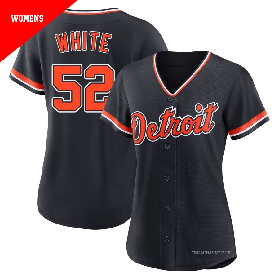 Women's Detroit Tigers Brendan White ＃52 Navy Replica Alternate 2nd Jersey