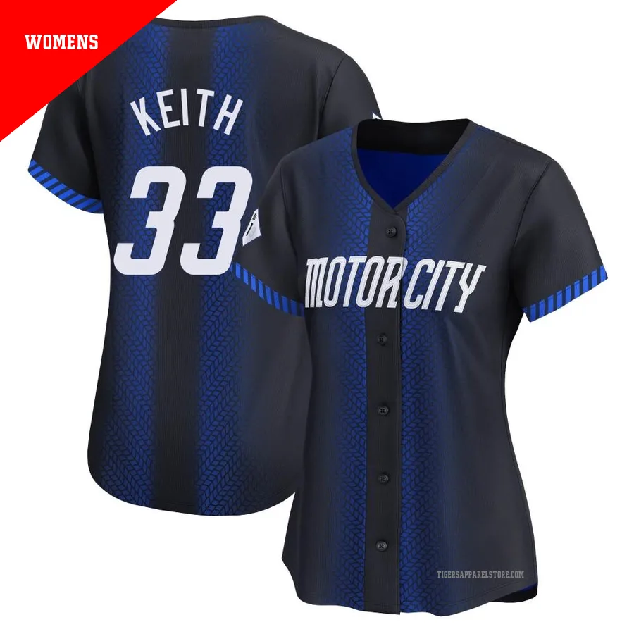 Women's Detroit Tigers Colt Keith ＃33 Blue Limited 2024 City Connect Jersey