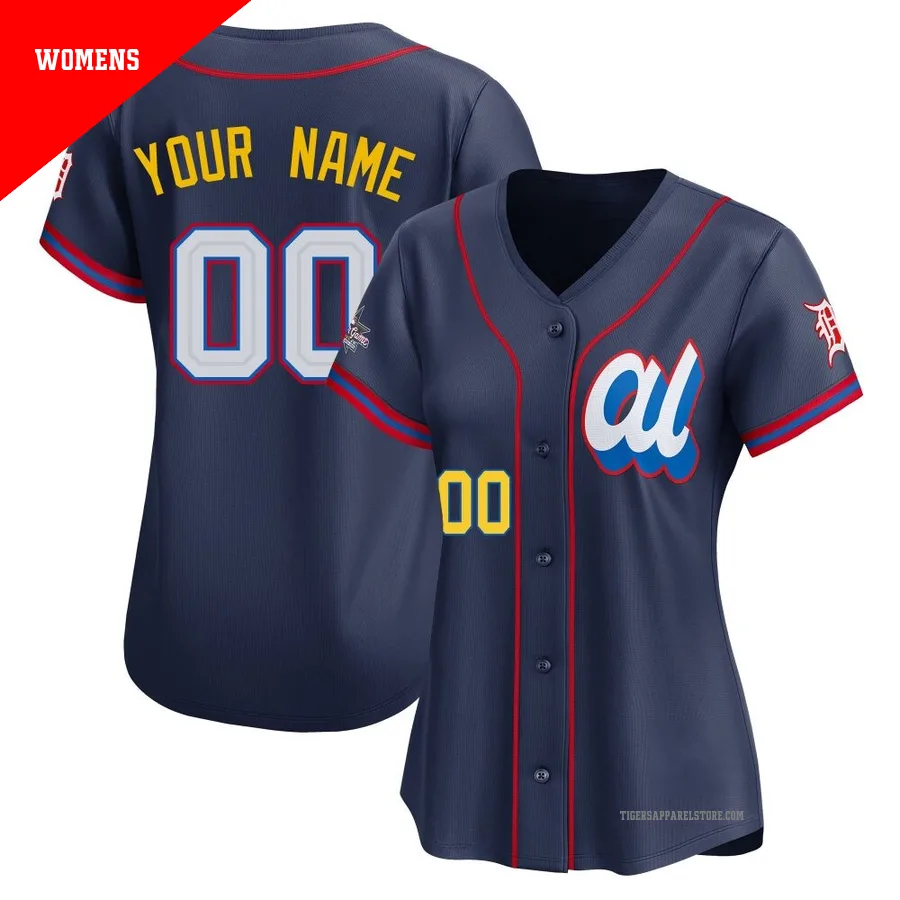 Women's Detroit Tigers Custom ＃00 Navy Limited American League 2025 All-Star Edition Jersey