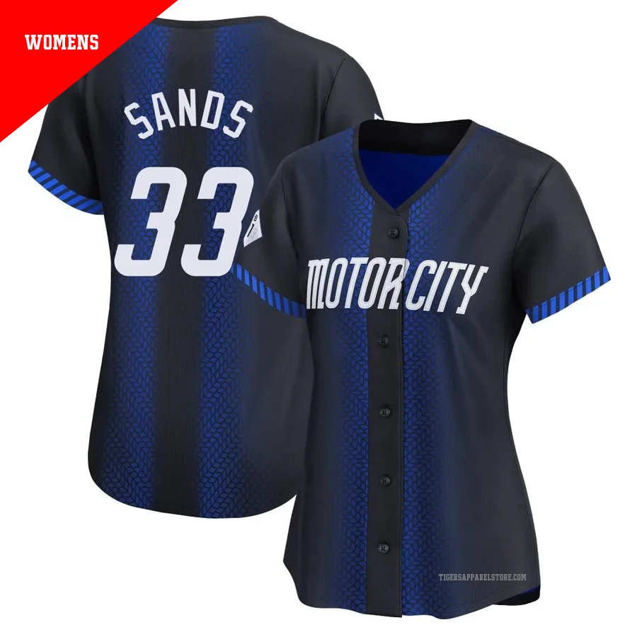 Women's Detroit Tigers Donny Sands ＃33 Blue Limited 2024 City Connect Jersey
