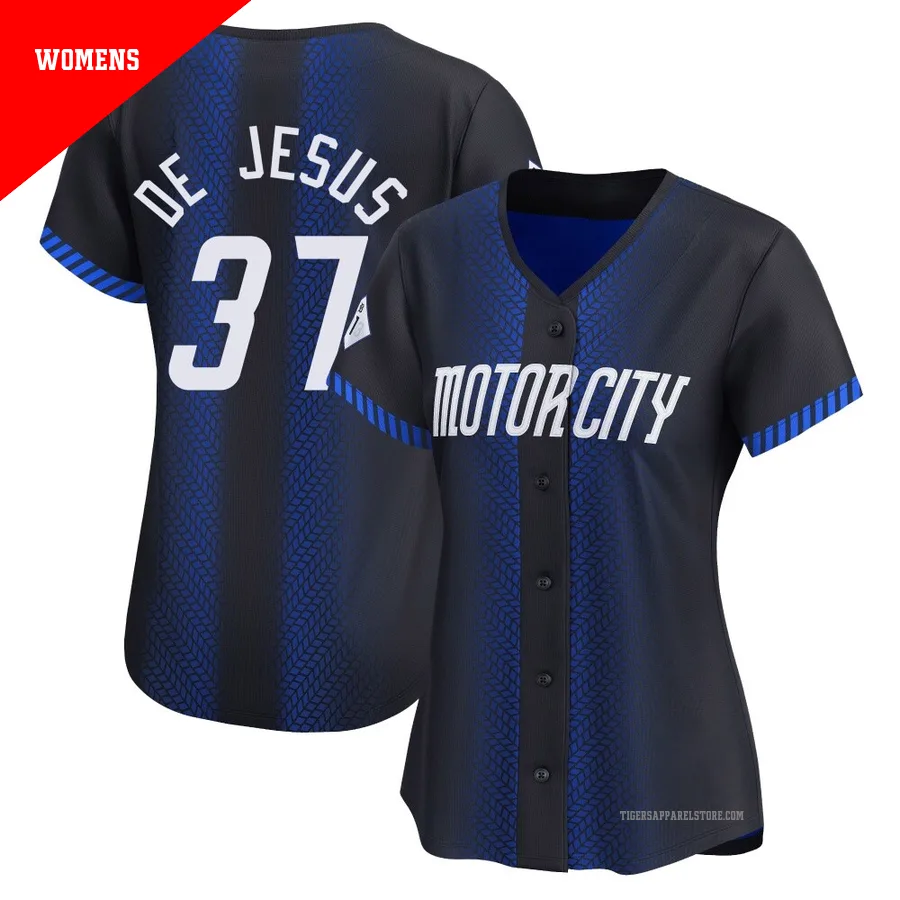 Women's Detroit Tigers Enmanuel De Jesus ＃37 Blue Limited 2024 City Connect Jersey