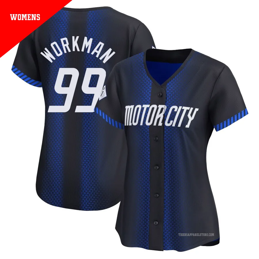 Women's Detroit Tigers Gage Workman ＃99 Blue Limited 2024 City Connect Jersey
