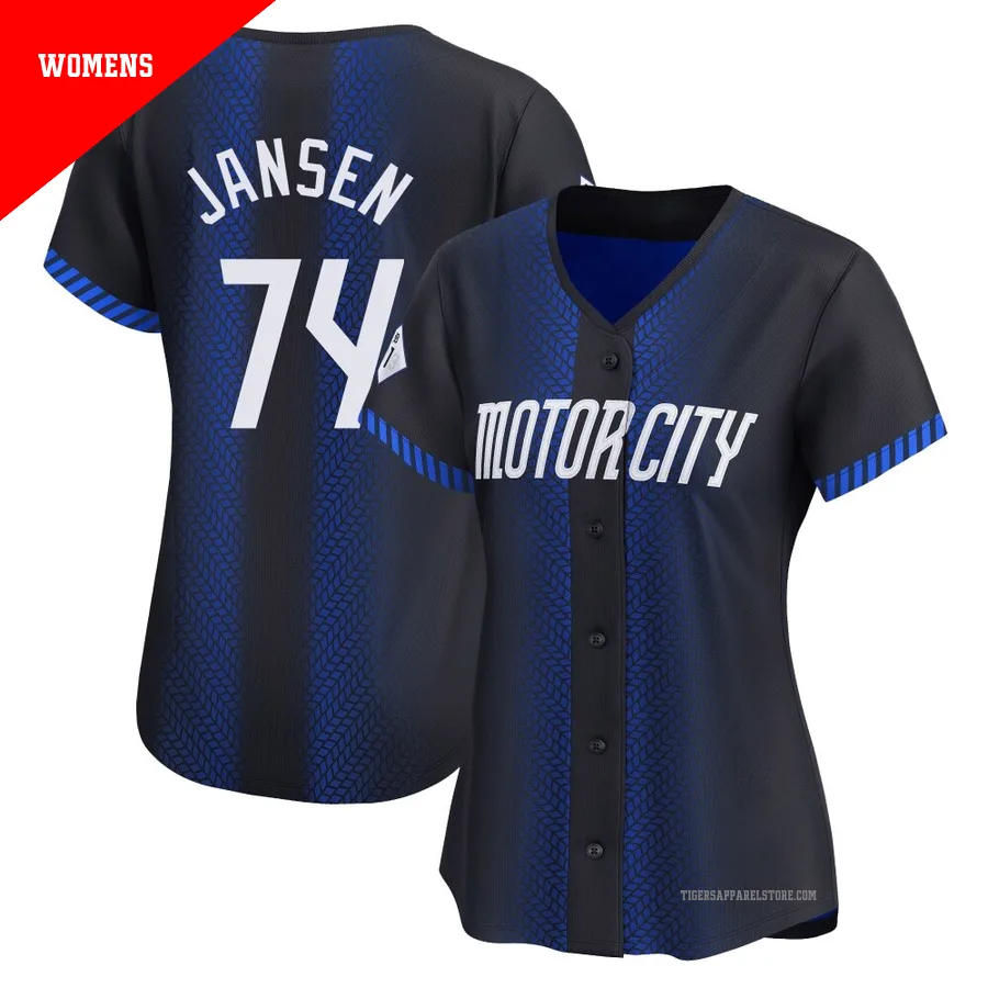 Women's Detroit Tigers Kenley Jansen ＃74 Blue Limited 2024 City Connect Jersey