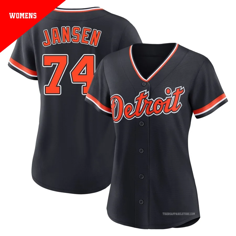Women's Detroit Tigers Kenley Jansen ＃74 Navy Replica Alternate 2nd Jersey