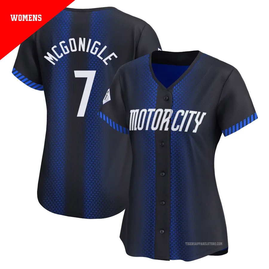 Women's Detroit Tigers Kevin McGonigle ＃7 Blue Limited 2024 City Connect Jersey