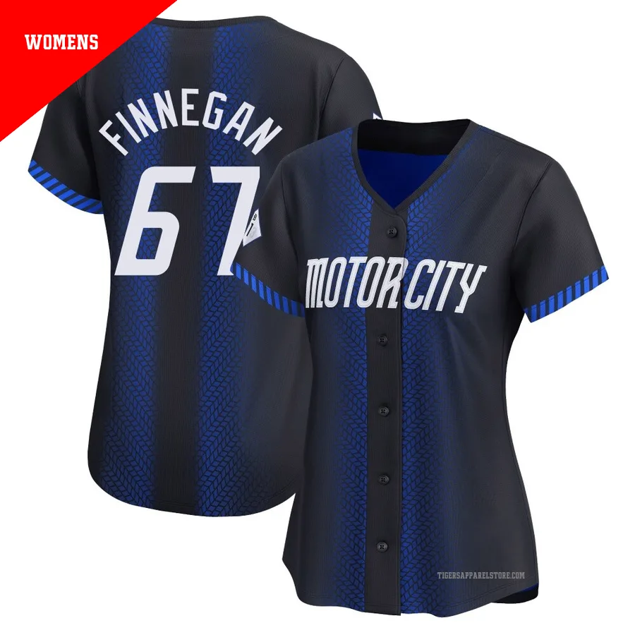 Women's Detroit Tigers Kyle Finnegan ＃67 Blue Limited 2024 City Connect Jersey