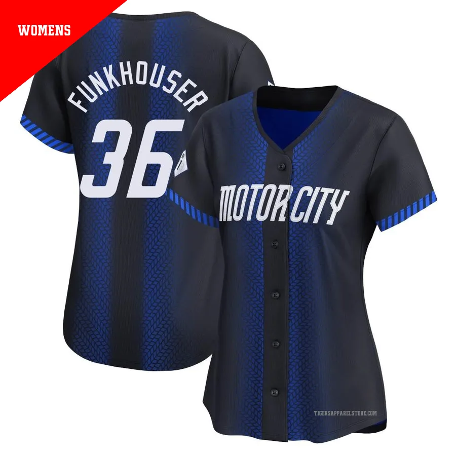 Women's Detroit Tigers Kyle Funkhouser ＃36 Blue Limited 2024 City Connect Jersey
