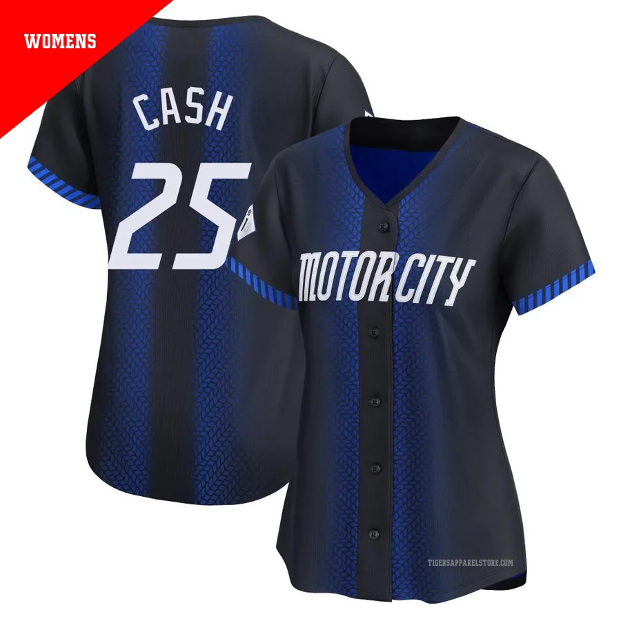 Women's Detroit Tigers Norm Cash ＃25 Blue Limited 2024 City Connect Jersey
