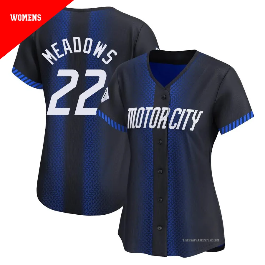 Women's Detroit Tigers Parker Meadows ＃22 Blue Limited 2024 City Connect Jersey
