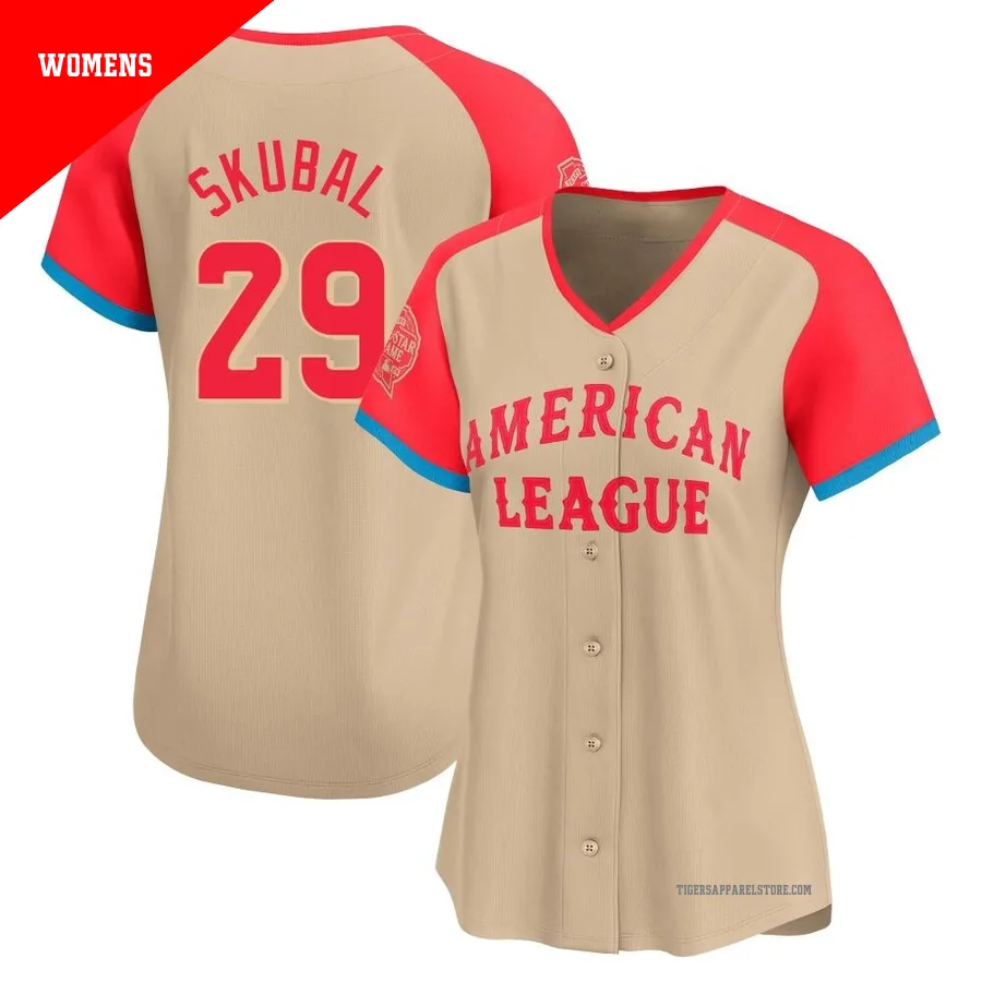 Women's Detroit Tigers Tarik Skubal ＃29 Cream Limited American League 2024 All-Star Game Jersey
