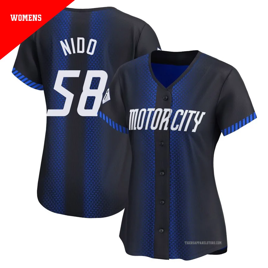 Women's Detroit Tigers Tomas Nido ＃58 Blue Limited 2024 City Connect Jersey