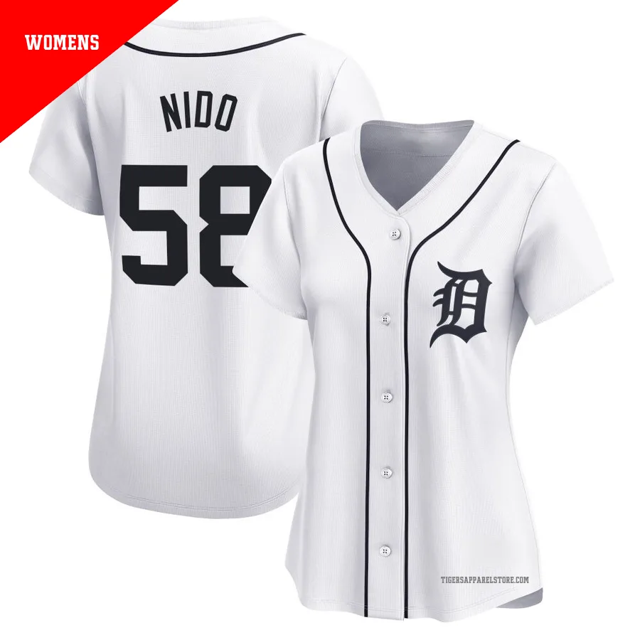 Women's Detroit Tigers Tomas Nido ＃58 White Limited Home Jersey