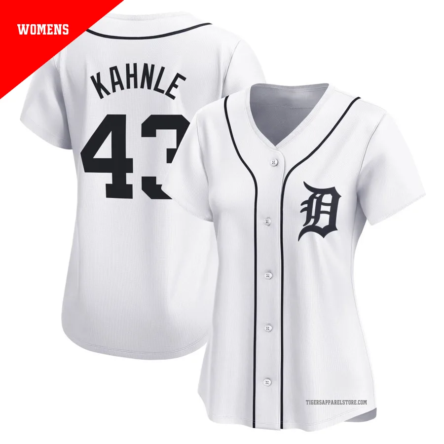 Women's Detroit Tigers Tommy Kahnle ＃43 White Limited Home Jersey