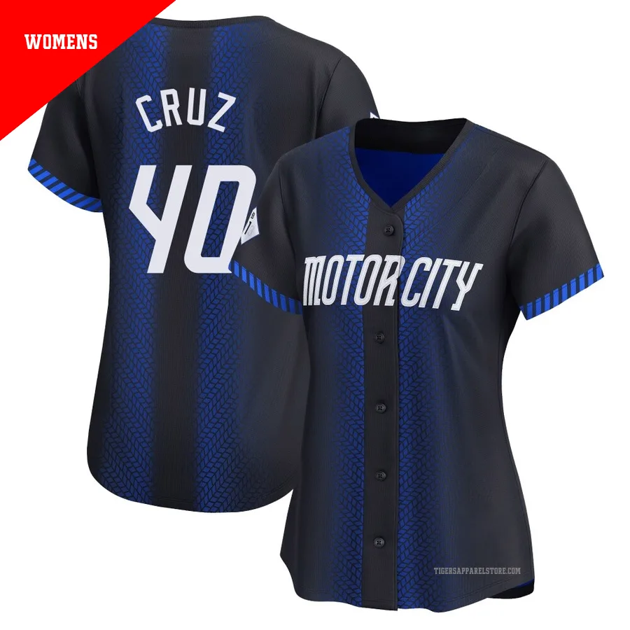 Women's Detroit Tigers Trei Cruz ＃40 Blue Limited 2024 City Connect Jersey