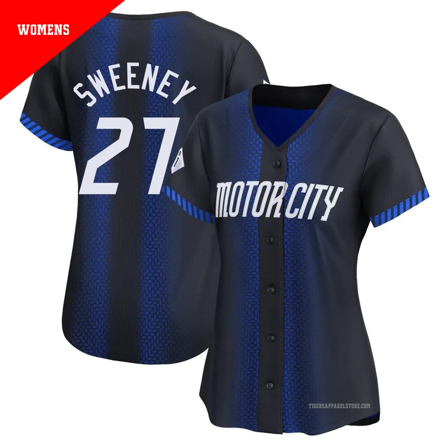 Women's Detroit Tigers Trey Sweeney ＃27 Blue Limited 2024 City Connect Jersey