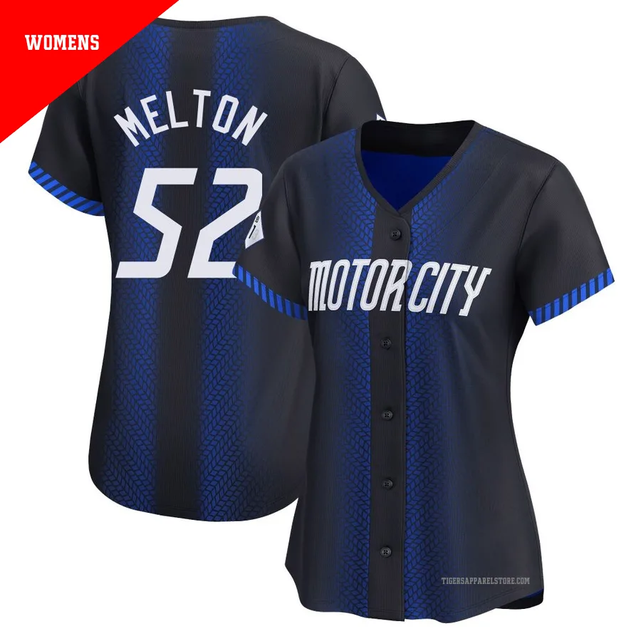 Women's Detroit Tigers Troy Melton ＃52 Blue Limited 2024 City Connect Jersey