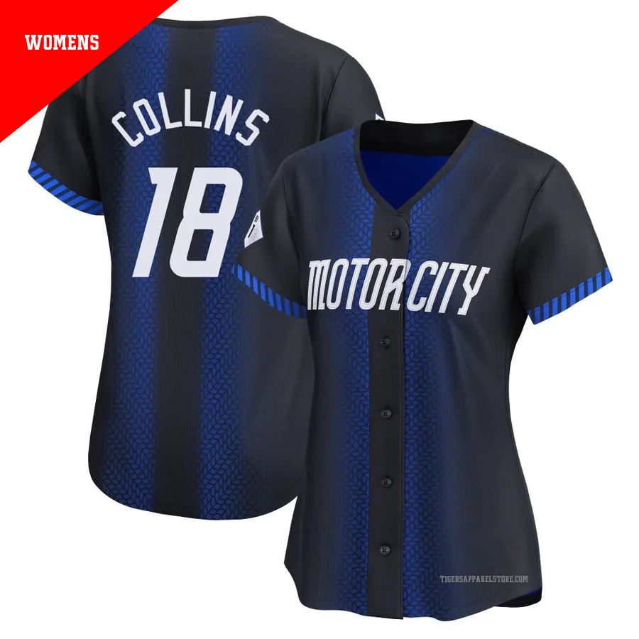 Women's Detroit Tigers Tyler Collins ＃18 Blue Limited 2024 City Connect Jersey