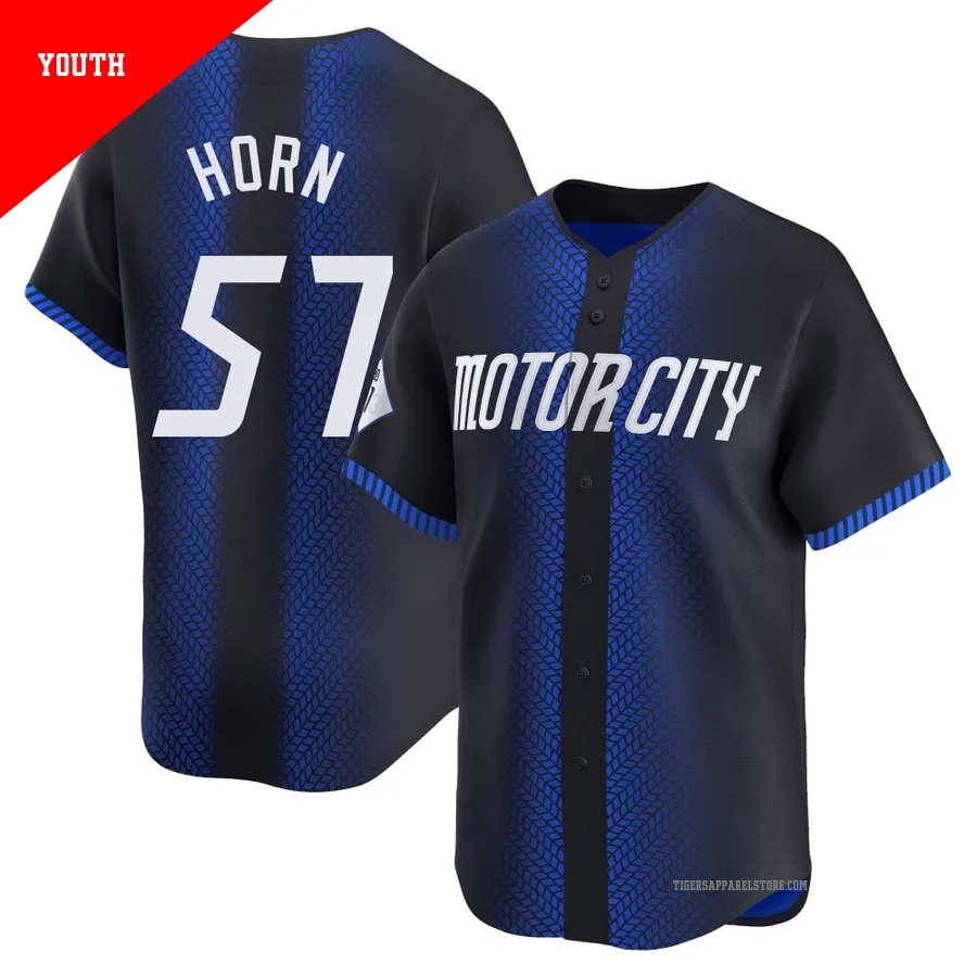 Youth Detroit Tigers Bailey Horn ＃57 Blue Limited 2024 City Connect Jersey