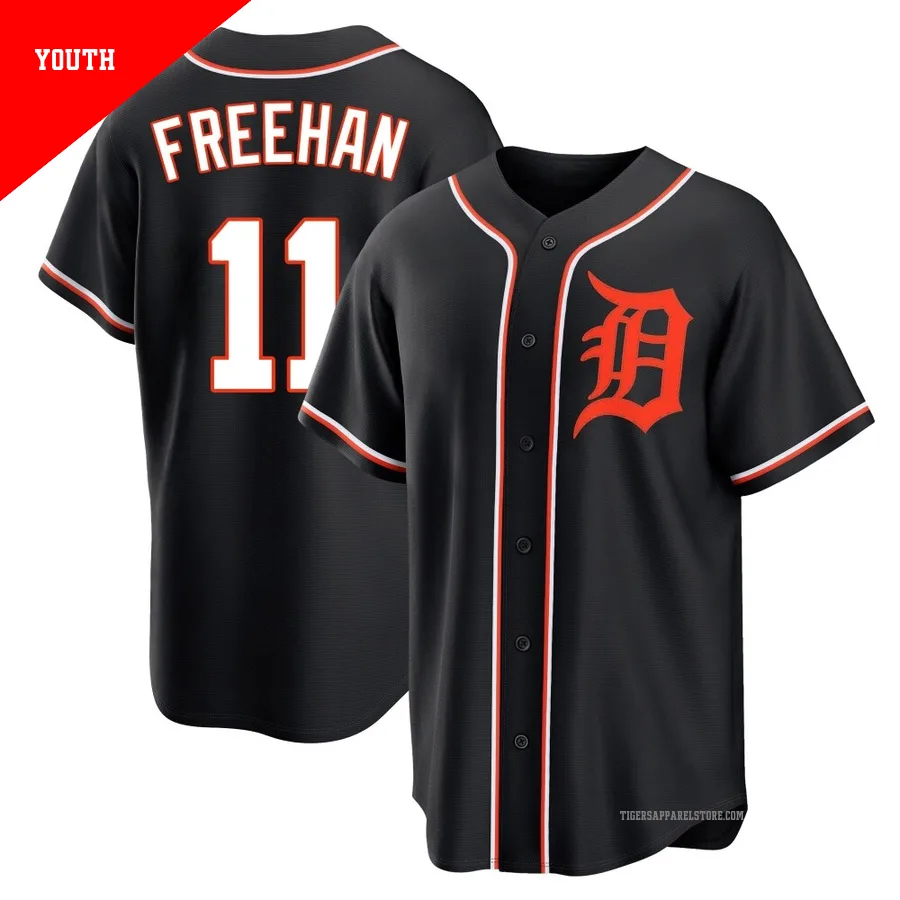 Youth Detroit Tigers Bill Freehan ＃11 Black Replica Fashion Out Jersey