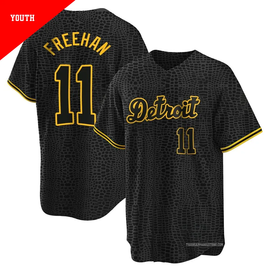 Youth Detroit Tigers Bill Freehan ＃11 Black Replica Snake Skin City Jersey