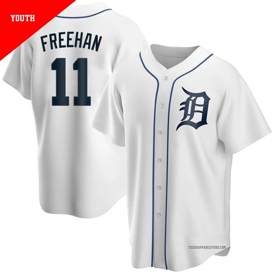 Youth Detroit Tigers Bill Freehan ＃11 White Replica Home Jersey