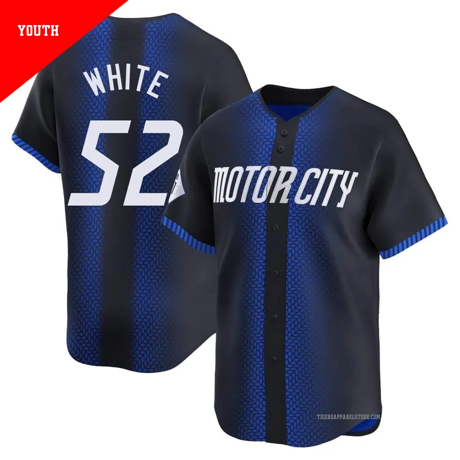 Youth Detroit Tigers Brendan White ＃52 Blue Limited 2024 City Connect Jersey