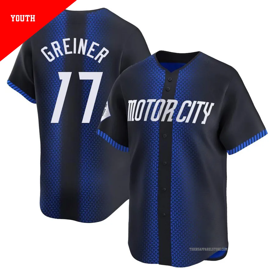 Youth Detroit Tigers Grayson Greiner ＃17 Blue Limited 2024 City Connect Jersey